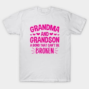 Grandma and Grandson a Bond That Can't be Broken T-Shirt